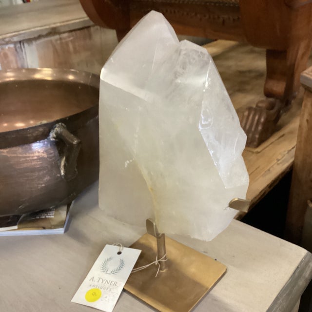 A Quartz Crystal on Golden Stand - G For Sale - Image 9 of 12