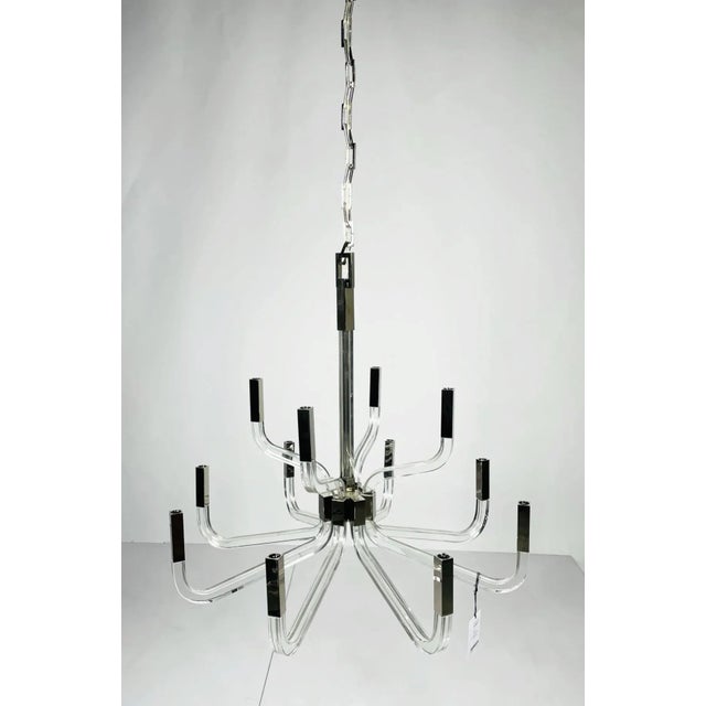 2020s Crystal & Nickel 12 Arm Chandelier by Chapman & Myers for Visual Comfort For Sale - Image 5 of 12