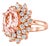 Late 20th Century Size 7 14K Pink Rose Gold Diamond Morganite Cocktail Ring For Sale