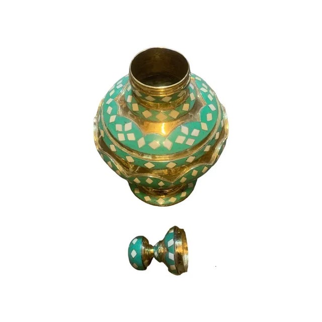 2000 - 2009 Moroccan Copper Decorative Vase For Sale - Image 5 of 8