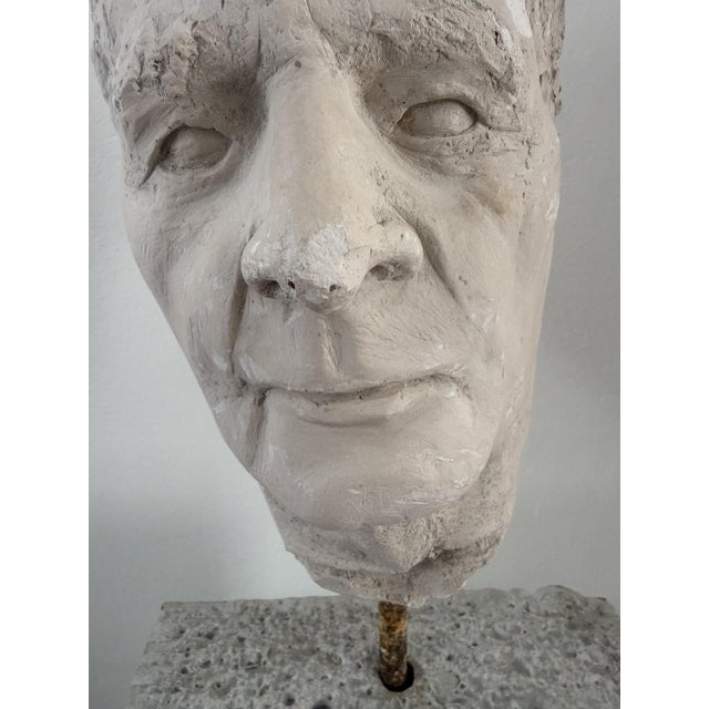 Plaster Sculpture Depicting the Face of a Man, Italy, 20th Century For Sale - Image 9 of 13