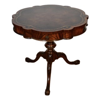 1930s Weiman English Regency Mahogany & Leather Top Center Table For Sale