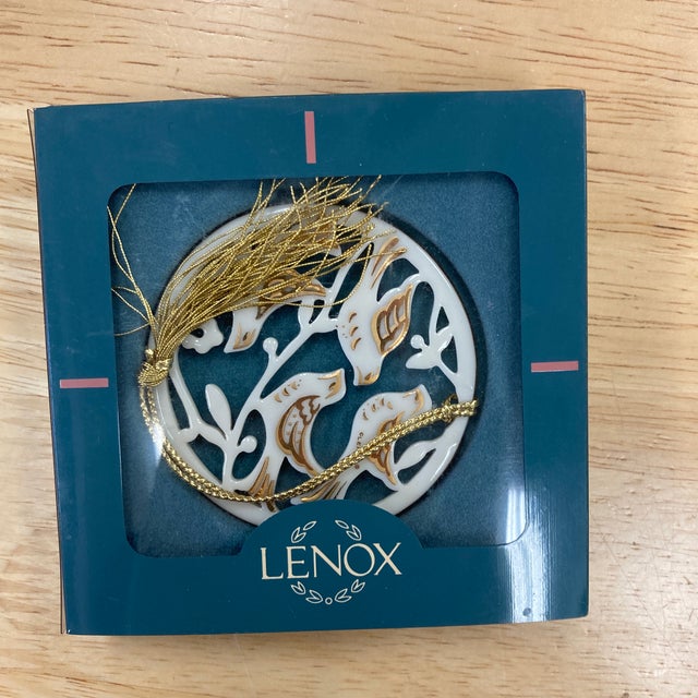 Lenox Vintage Lenox 12 Days of Christmas Ornament Set (First Day - Partridge in a Pear Tree - Missing) For Sale - Image 4 of 12