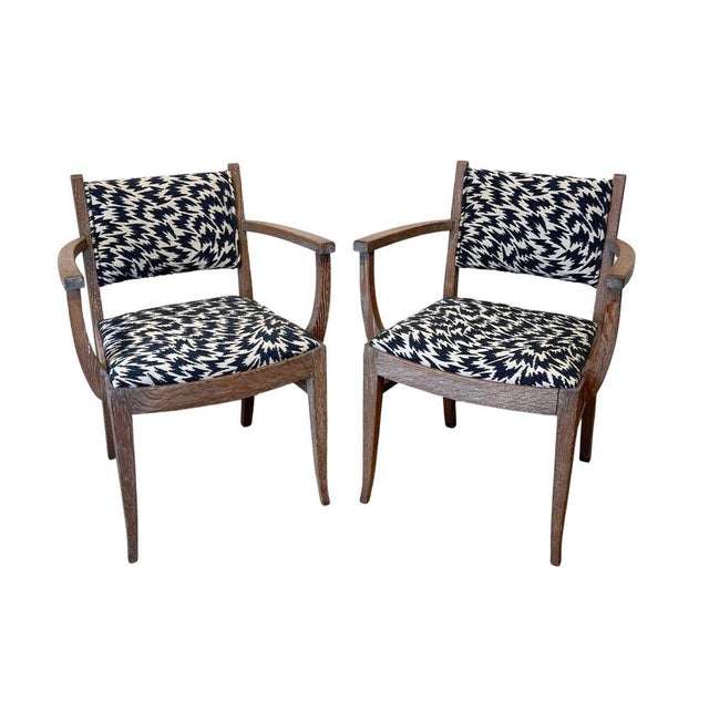 Art Deco Armchair in Limed Oak by De Coene Fères, 1935 For Sale - Image 3 of 18