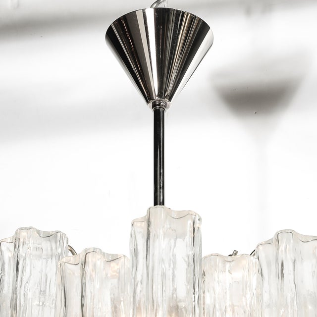 1970s Mid-Century Modernist Hand-Blown Murano Angular Tronchi Glass Chandelier For Sale - Image 5 of 18