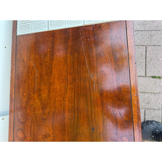 1950s 1950’s American Mod Century Modern Walnut Coffee Table With Atomic Tile Inserts For Sale - Image 5 of 9