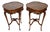 1920s Antique French Louis XV Satinwood Inlaid Pair of Side Tables / End Tables For Sale