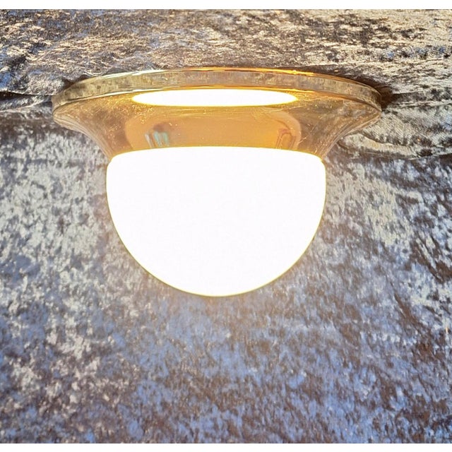 Vintage Ceiling Lamp with White Opaque Glass Shade, 1990s For Sale - Image 9 of 9
