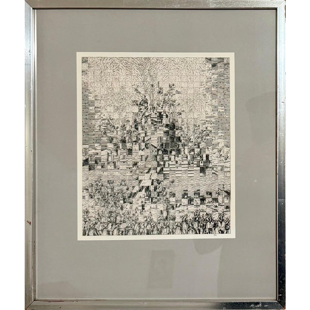 Jiri Kolar, Original Guggenheim Museum Exhibited Jiri Kolar Collage Tower of Babel, c.1960's-1970's For Sale - Image 16 of 17