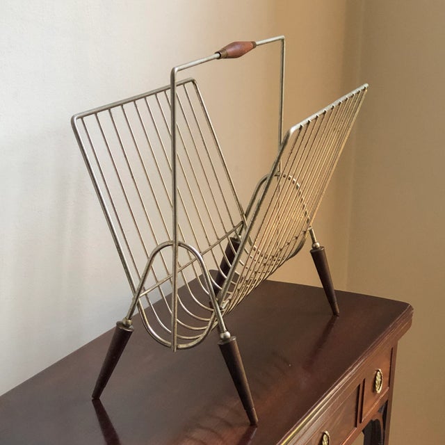Wood 1950s Mid-Century Modern McCobb-Style Magazine Rack For Sale - Image 7 of 10