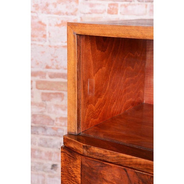 Art Deco Commode in Walnut and Glass, Czech, 1920s For Sale - Image 10 of 18