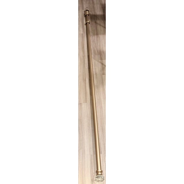Ethan Allen Ethan Allen Drapery Curtain Rod With Crystal Finials & Rings – Antique Gold (8.5 Ft) For Sale - Image 4 of 4