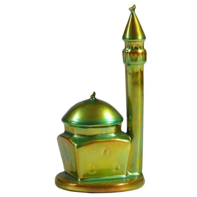 Vintage Eosin Glaze Mosque Figurine from Zsolnay, 1980s For Sale - Image 9 of 9