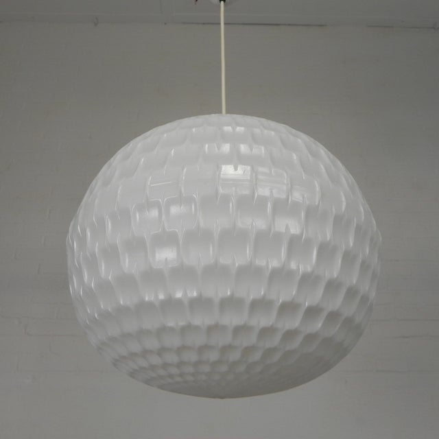 Vintage Plastic Sphere Pendant Lamp by Aloys F. Gangkofner for Erco, 1960s For Sale - Image 3 of 15