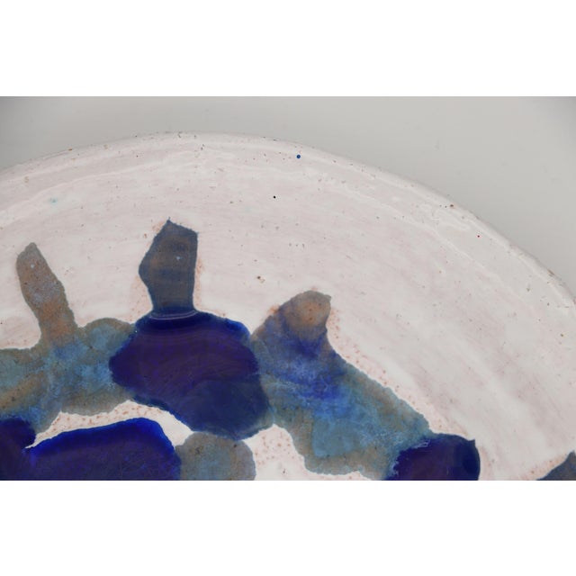 1990s Experimentalism Art Large Plate, French Stoneware For Sale - Image 5 of 12