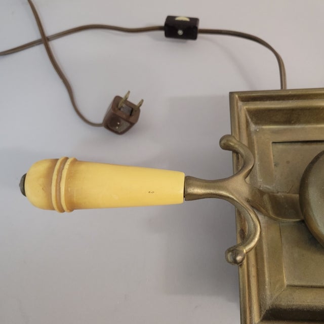 1980s 1984 Chapman Brass Bouillotte Style Lamp With Tole Shade For Sale - Image 5 of 8