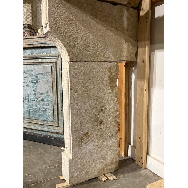 Antique French Limestone Fireplace Mantel From Burgundy, 19th Century For Sale - Image 11 of 18