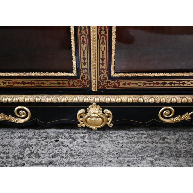 French Boulle Vitrine Display Cabinet For Sale - Image 10 of 15