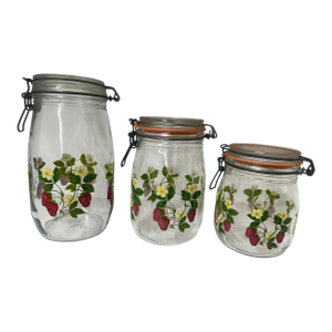 Vintage French Arc Strawberry Canister Set