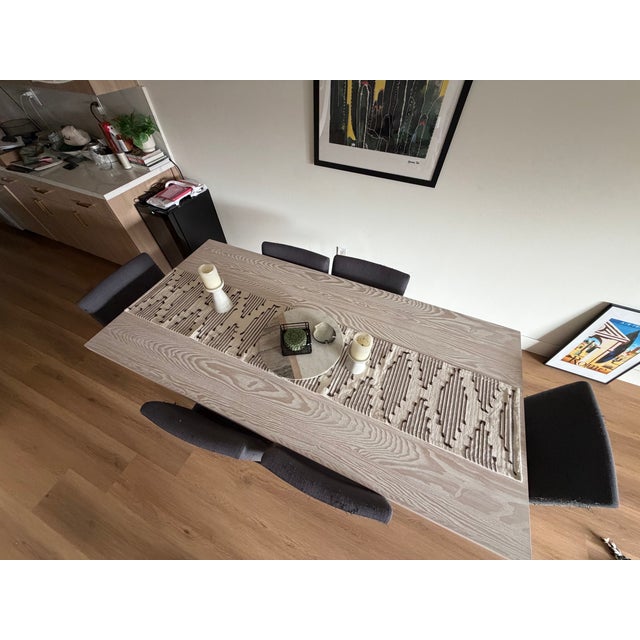 2020s West Elm Tompkins 74-Inch Dining Table - Winter Wood / Steel For Sale - Image 5 of 9