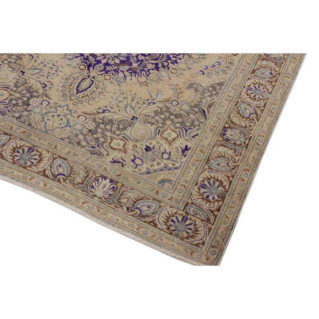 Boho Chic Vintage 1990's Tan/Brown Wool Rug - 8'0'' X 11'0'' For Sale - Image 4 of 10