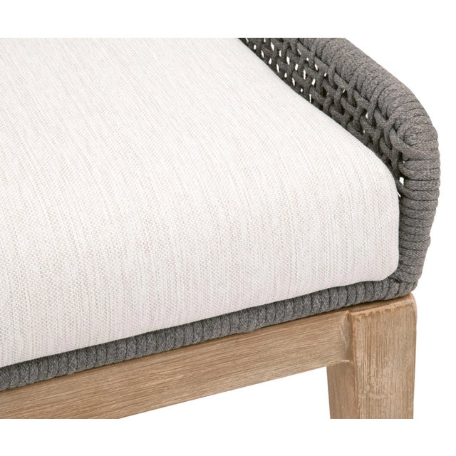 Tapestry Grey Mahogany Dining Chair, White Speckle Stripe & Dove Rope For Sale In Los Angeles - Image 6 of 13