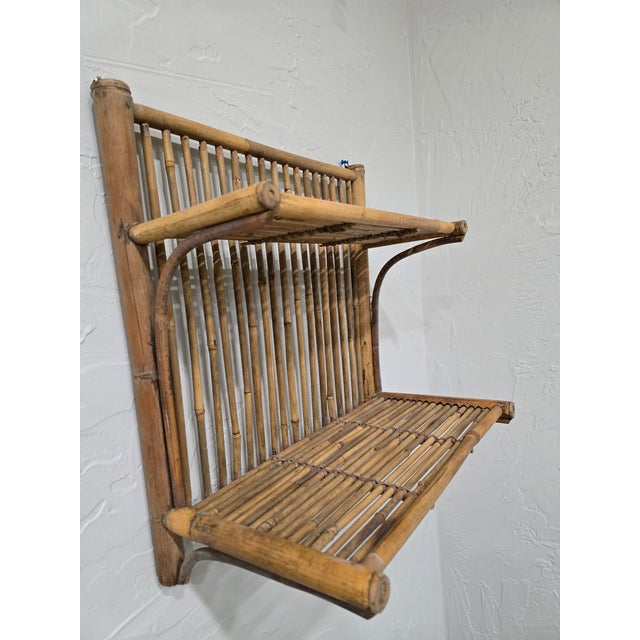 Vintage 1970s Colombian Guadua Bamboo "La Amalia" Estate Hanging Wall Shelf For Sale - Image 9 of 12