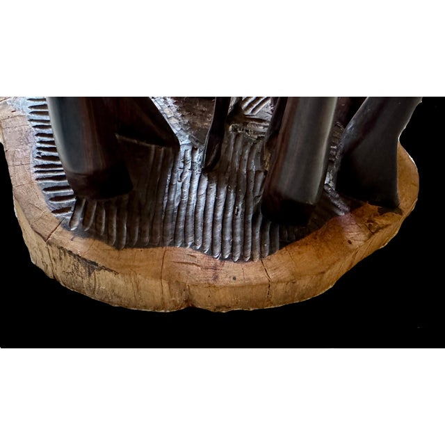 50" Late 20th Century Hand-Carved Solid Wood Giraffe Family Sculpture For Sale - Image 16 of 17