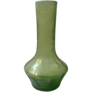Loetz Green Metallin Vase With Cherries