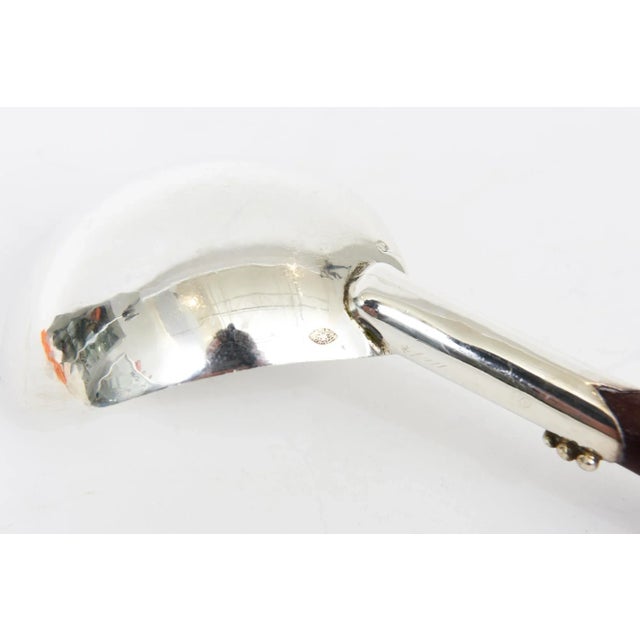 Vintage Spratling Style Modernist Hallmarked Sterling Silver and Rosewood Serving Spoon. For Sale - Image 9 of 9