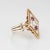 1980s Vintage Rhombus Ring Diamond Ruby 14k Yellow Gold Cocktail Jewelry Size 5 For Sale - Image 4 of 6
