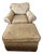 Ralph Lauren Fabric Covered Chair and Matching Ottoman For Sale