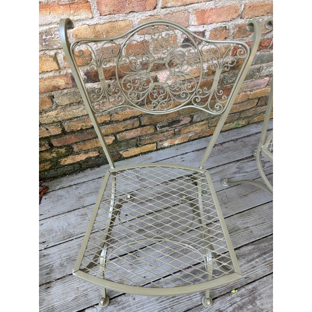 Russell Woodard 1960s Russell Woodard Andalusian Iron Patio Chairs - Set of 2, Attributed For Sale - Image 4 of 7