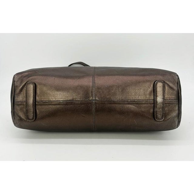 Mid 20th Century Mid 20th Century Roberto Cavali Metallic Bronze Leather Diva Bag For Sale - Image 5 of 11