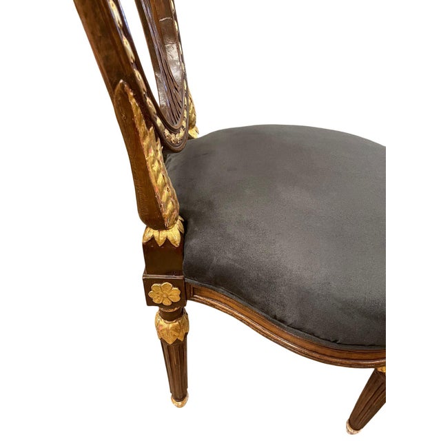 Wood Early 19th Century Pair of Russian Neoclassical Parcel-Gilt Side Chairs For Sale - Image 7 of 10
