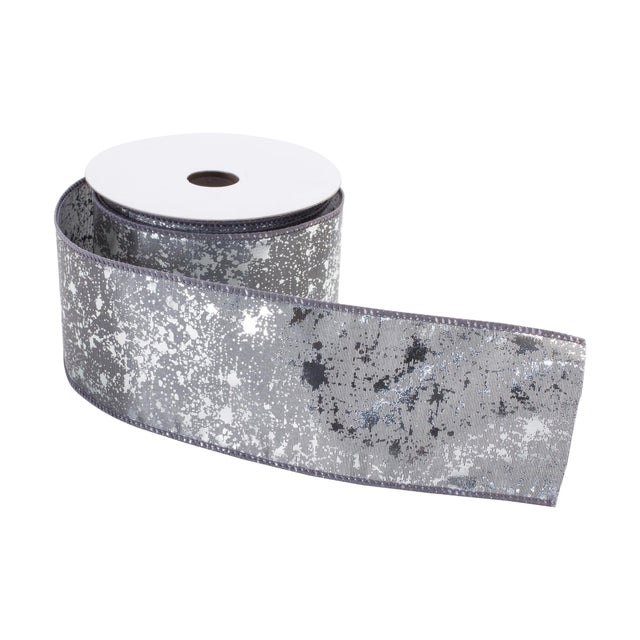 Add a touch of elegance to your holiday decor with our 2.5" x 10 Yds. Wired Polyester Ribbon in a beautiful grey...