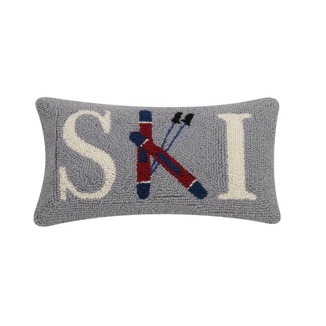 Traditional Ski Hook Pillow 9" x 16" For Sale - Image 3 of 3