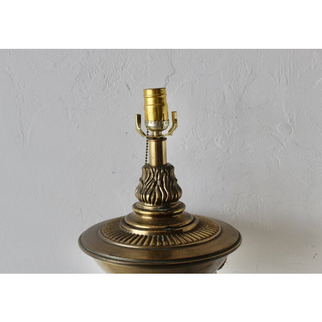 Mid-Century Modern 1990s Rembrandt Style Brass Lamp Rams Heads Details For Sale - Image 3 of 11