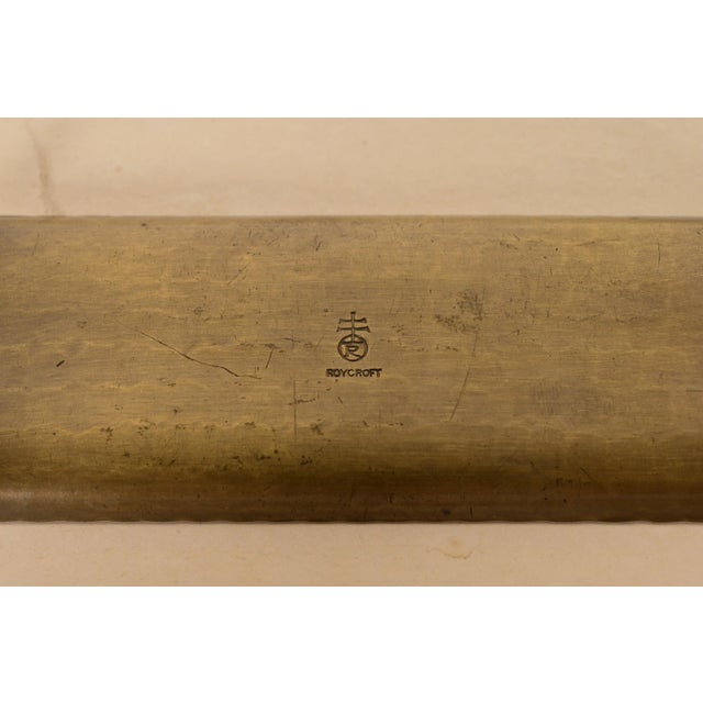 Roycroft Arts & Crafts Brass Finished Hammered Copper Pen Tray, 1920s For Sale - Image 9 of 12