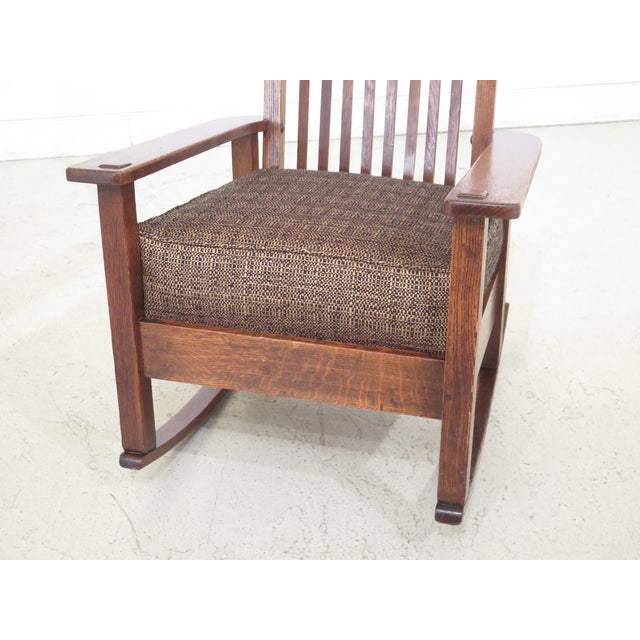 Vintage Quaint Stickley Mission Oak Rocking Chair Chairish