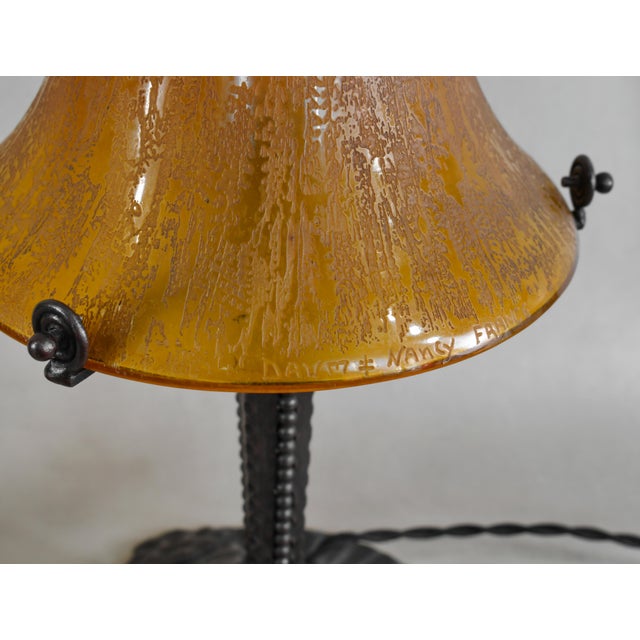 French Art Deco Lamp by Louis Katona & Daum 1920s France - A Pair For Sale - Image 11 of 12