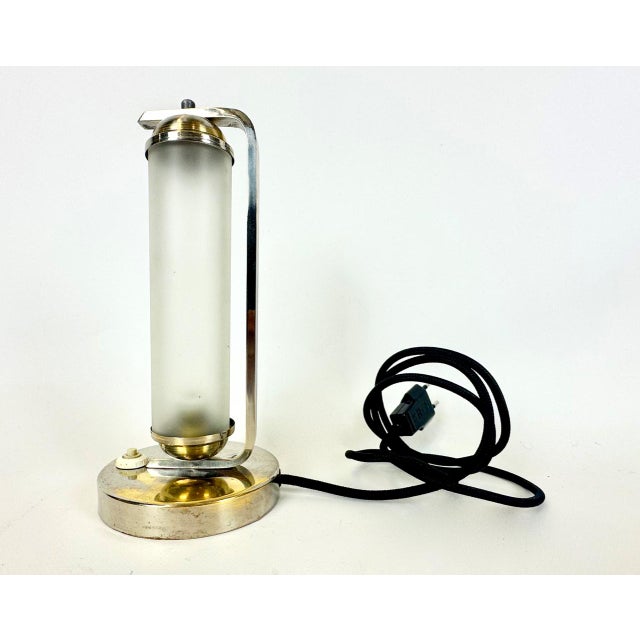 Bauhaus Bauhaus Nickel-Plated Tubular Table Lamp from Elma Weimar, 1930s For Sale - Image 3 of 11