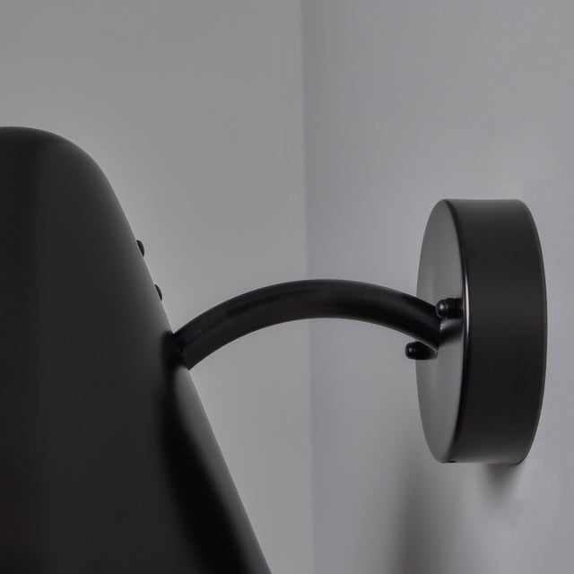 Mid-Century Modern 'ZuZu' Black Painted Brass Wall Sconce in the Style of Jacques Biny For Sale - Image 15 of 18