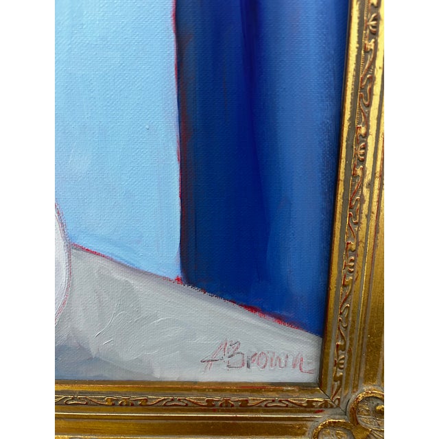 Contemporary Original Alexandra Brown Daffodil Still Life Oil Painting Vintage French Style Frame For Sale - Image 4 of 6