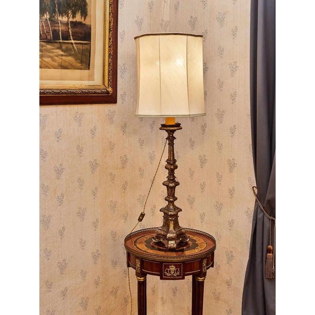 2000 - 2009 Baroque Wooden Candlestick Table Lamp For Sale - Image 5 of 10