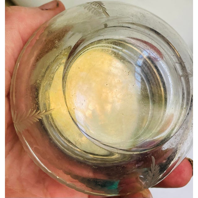 Transparent Early 20th Century Hawkes Cut Glass Etched Crystal Sterling Silver Top Vanity Powder Trinket Jar For Sale - Image 8 of 12