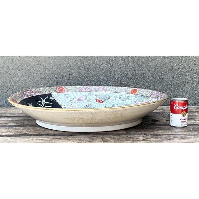 Vintage Monumental Asian Floral Bowl For Sale In West Palm - Image 6 of 12