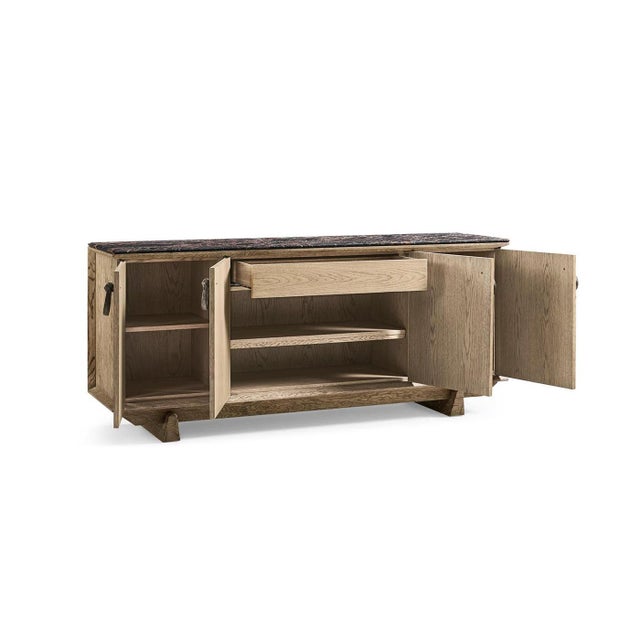 Rustic Oak and Marble Buffet For Sale - Image 9 of 13