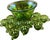 This beautiful vintage green carnival glass punch bowl set is the perfect addition to any gathering or celebration. The...