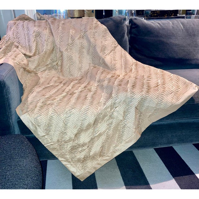 The Sethi & Sethi Designs Hand Pleated Tuck 100% Silk Decorative Throw is a large rectangular item made from luxurious...